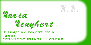 maria menyhert business card